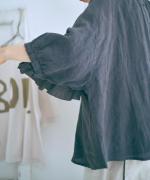 細番手リネン　2wayブラウス