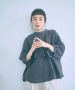 細番手リネン　2wayブラウス