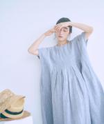 細番手リネン　ワンピース