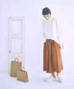 コットンリネン先染めボイルワッシャー　プルオーバー