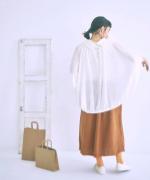 コットンリネン先染めボイルワッシャー　プルオーバー