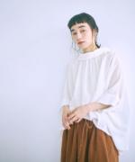 コットンリネン先染めボイルワッシャー　プルオーバー