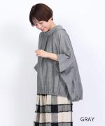 コットンリネン先染めボイルワッシャー　プルオーバー