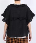 コットンリネン先染めボイルワッシャー　ベスト