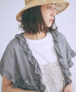 コットンリネン先染めボイルワッシャー　ベスト