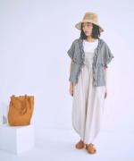 コットンリネン先染めボイルワッシャー　ベスト