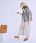 コットンリネン先染めボイルワッシャー　ベスト