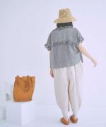 コットンリネン先染めボイルワッシャー　ベスト