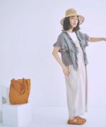 コットンリネン先染めボイルワッシャー　ベスト