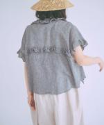 コットンリネン先染めボイルワッシャー　ベスト