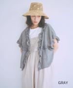 コットンリネン先染めボイルワッシャー　ベスト