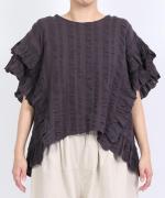 シアサッカーストライプ　プルオーバー