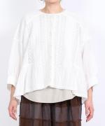 コットンリネンボイルレース　ブラウス