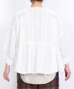 コットンリネンボイルレース　ブラウス