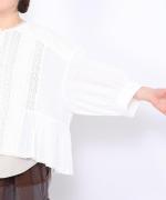 コットンリネンボイルレース　ブラウス