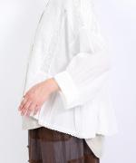 コットンリネンボイルレース　ブラウス