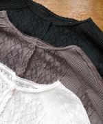 コットンリネンボイルレース　ブラウス