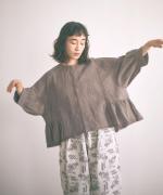 コットンリネンボイルレース　ブラウス