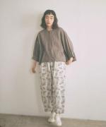 コットンリネンボイルレース　ブラウス