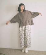 コットンリネンボイルレース　ブラウス