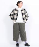 ブロックチェックカットジャガード　ボレロブラウス