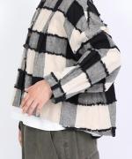 ブロックチェックカットジャガード　ボレロブラウス