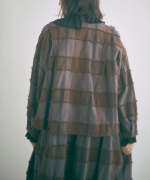 ブロックチェックカットジャガード　ボレロブラウス