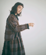 ブロックチェックカットジャガード　ボレロブラウス