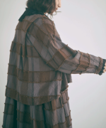 ブロックチェックカットジャガード　ボレロブラウス