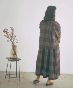 ブロックチェックカットジャガード　ボレロブラウス