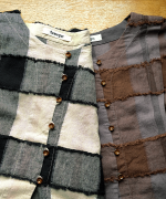 ブロックチェックカットジャガード　ボレロブラウス