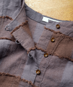 ブロックチェックカットジャガード　ボレロブラウス