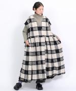 ブロックチェックカットジャガード　ワンピース