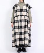 ブロックチェックカットジャガード　ワンピース