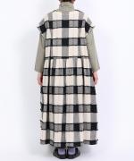 ブロックチェックカットジャガード　ワンピース