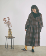 ブロックチェックカットジャガード　ワンピース