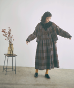 ブロックチェックカットジャガード　ワンピース