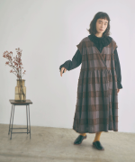 ブロックチェックカットジャガード　ワンピース