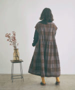 ブロックチェックカットジャガード　ワンピース