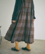 ブロックチェックカットジャガード　ワンピース