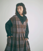 ブロックチェックカットジャガード　ワンピース