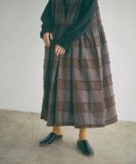 ブロックチェックカットジャガード　ワンピース