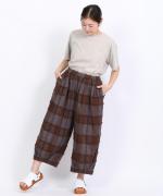 ブロックチェックカットジャガード　バルーンパンツ