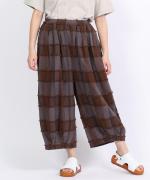 ブロックチェックカットジャガード　バルーンパンツ