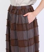 ブロックチェックカットジャガード　バルーンパンツ