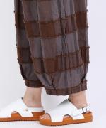 ブロックチェックカットジャガード　バルーンパンツ