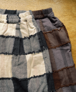 ブロックチェックカットジャガード　バルーンパンツ