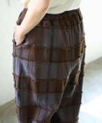 ブロックチェックカットジャガード　バルーンパンツ