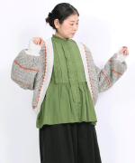 ふわふわコットン　タックフリルブラウス