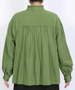 ふわふわコットン　タックフリルブラウス